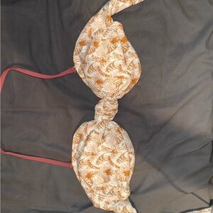 Salt honey Orange brown/tan and cream Bikini Top with Unique Cup Design